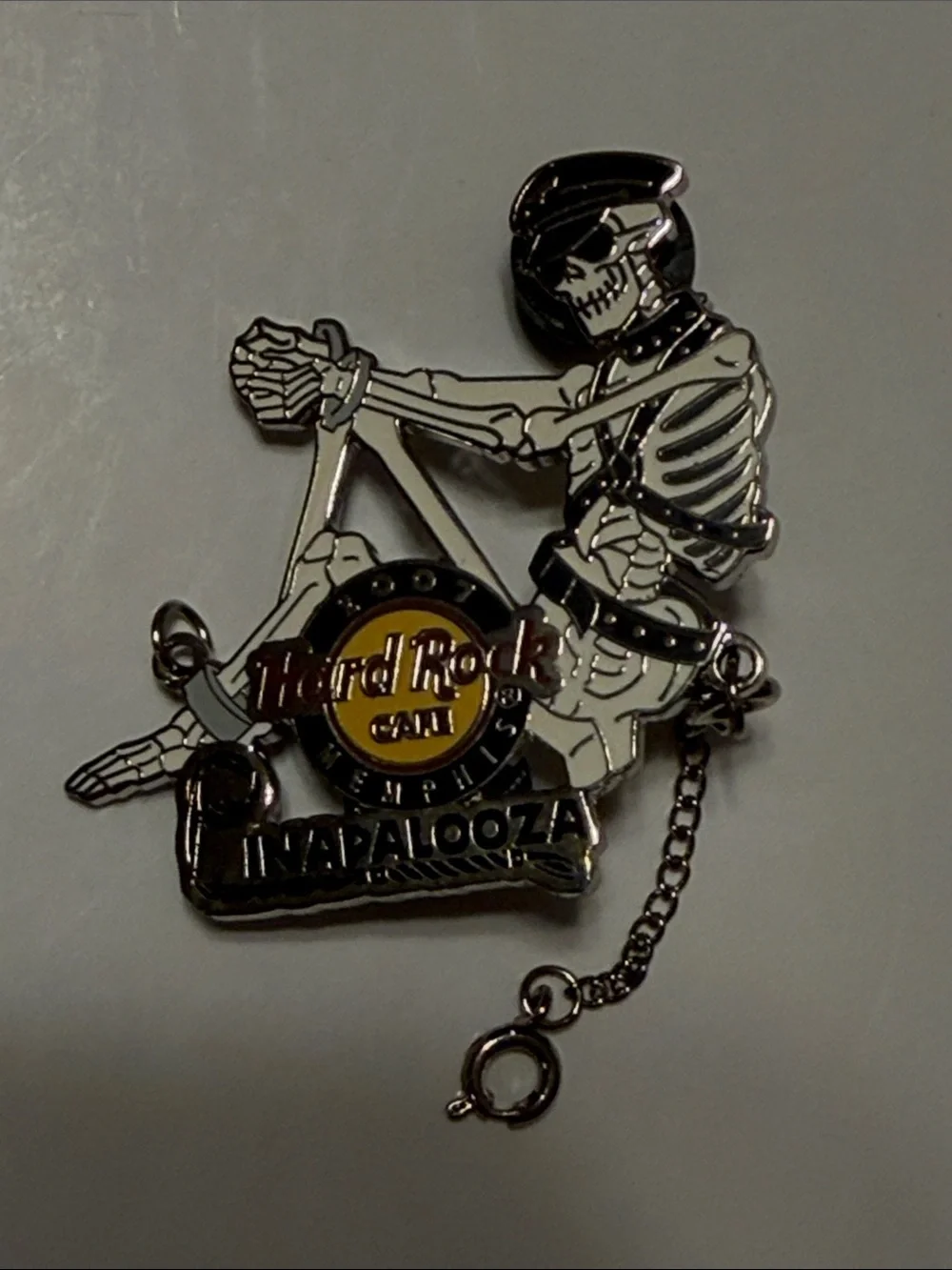 Hard Rock Cafe Memphis Pinapalooza Bondage Skeleton Enamel Pin